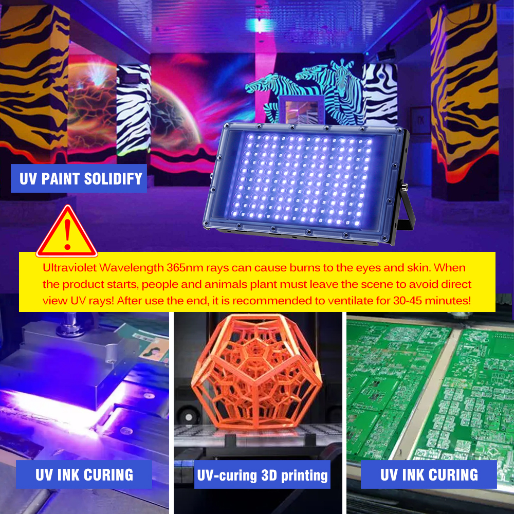 395nm 365nm LED UV Flutlicht 300W Bühne Hintergrundbeleuchtung 220V Wasserdichte Ultrafloilet Lampe Fluoreszierende Party Photocuring lampe