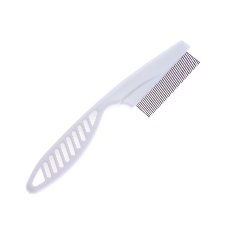 Dog Cat Flea Comb White Blue Pet Grooming Comb Stainless Steel Pin Pet Hair Cleaning Tool