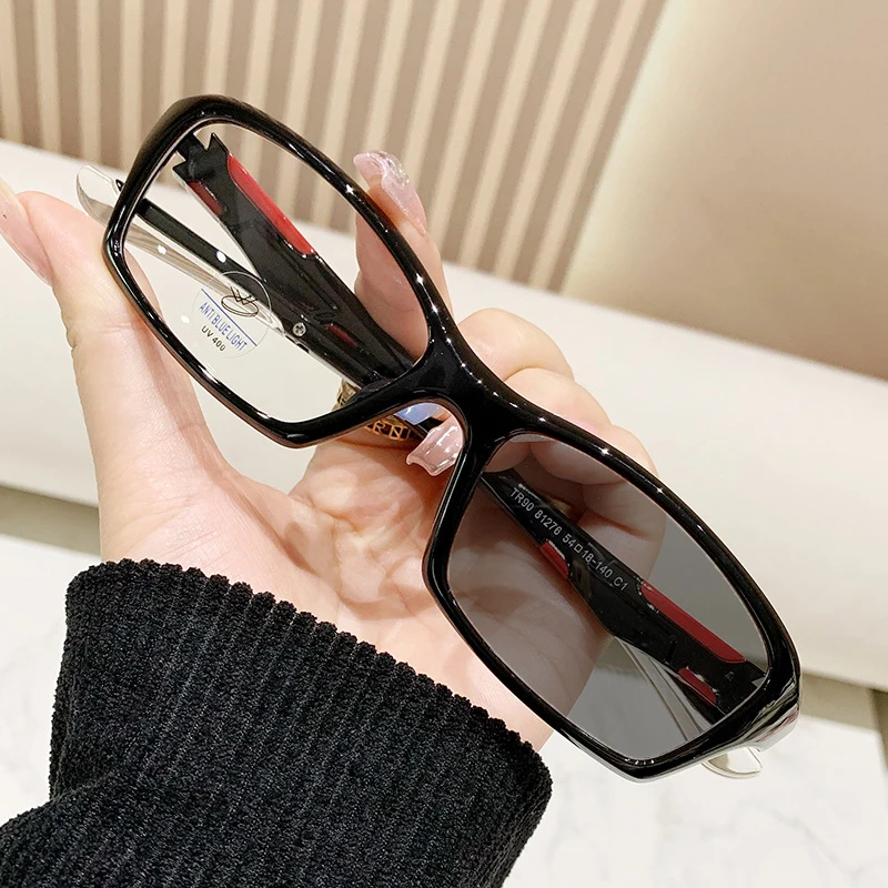 Nueva TR90 gafas deportivas fotocromáticas para miopía Unisex mujeres hombres gafas cuadradas para la vista gafas de sol terminadas dioptrías