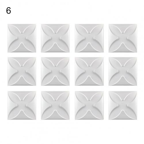 12Pcs Durable Lightweight Anti-scratch Eco-friendly Fire Resistant PVC 3D Wall Panel 3D Wall Panel for Living Room: 6