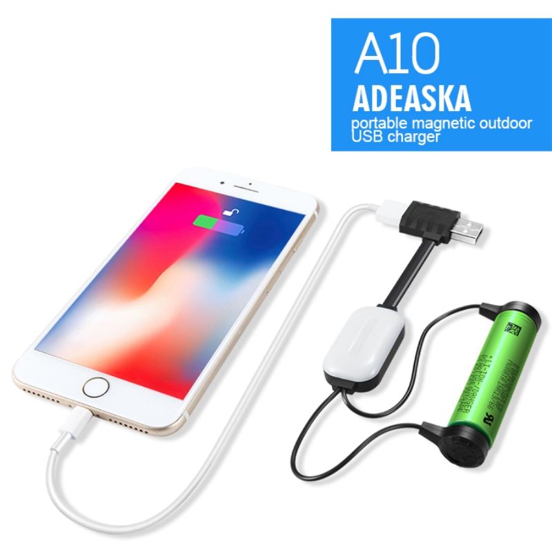 ADEASKA A10 18650 Batterij Lader voor Li-Ion Batterijen Multifunctionele Magnetische USB Charger Mini Opladen/Ontladen Power Bank