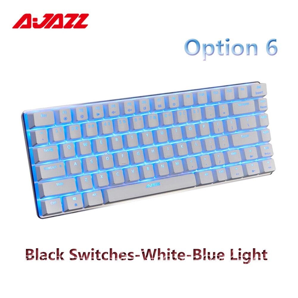 Ajazz AK33 82 klawisze przewodowa mechaniczna klawiatura do gier RGB niebieski przełącznik do gry komputerowe z ergonomicznymi chłodnymi podświetlany diodami LED nowość: Option 6