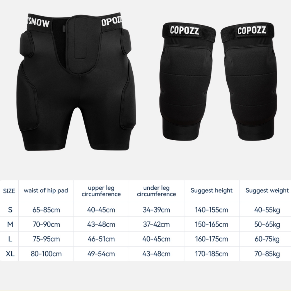 COPOZZ deportes extremos esquí patín Snowboard protección esquí Protector rodilleras patinaje protección cadera pantalones cortos acolchados pantalones S-XL