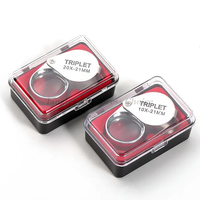 10x20x30X21mm Hoge Vergroting Metalen Opvouwbare Glazen Lens Kleine Draagbare Sieraden Horloge Accessoires Vergrootglas gereedschap