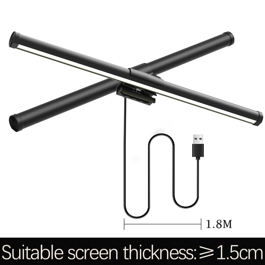 LED-bureaulamp Monitorscherm Lichtbalk RGB Computer Sfeer Dubbelzijdige verlichting voor werkstudie Lezen Gaming Dimmen Verlichting: Rood