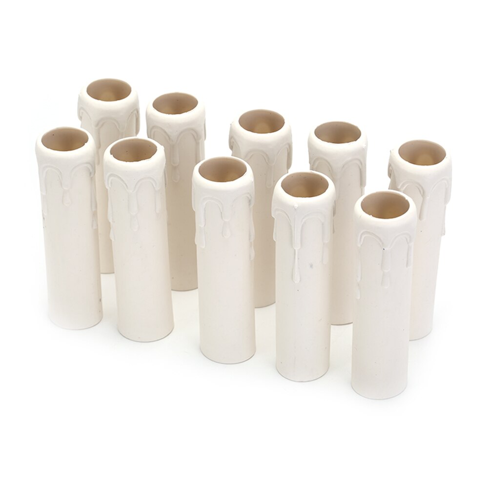 10Pcs/Lot Candle Lamp Holder Tube Candle Lamp Base Sleeve Candle Bulb Base Cover Chandelier Part Candle Tube Table Lamp Base: white