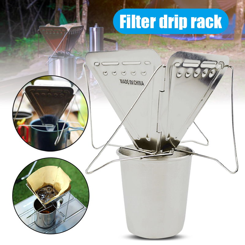 Outdoor Camping Koffie Drip Druppelaar Rack Herbruikbare Draagbare Koffiezetapparaat Filter BHD2