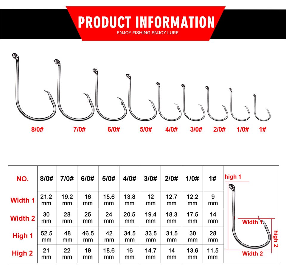 100PCS Fishing Hook 7384 Stainless Steel Carbon Chemically Sharpened Octopus Circle Hook Fishing Tackle Offset Sport Pesca Peche