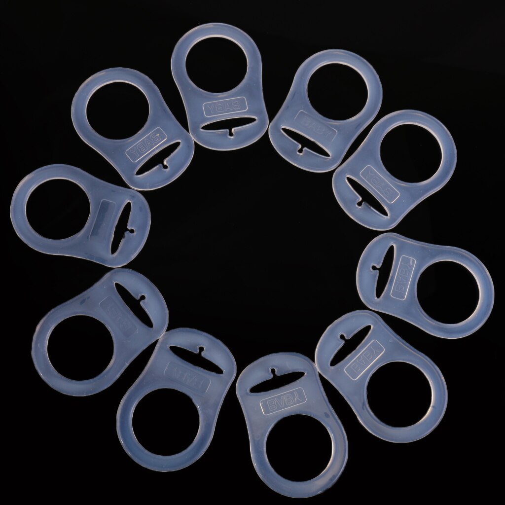 10 Teile/paket Silikon Geschmack Ring Attrappe Schnuller Halfter Clip Adapter klar für Baby Kleinkind Kleinkinder Zubehör