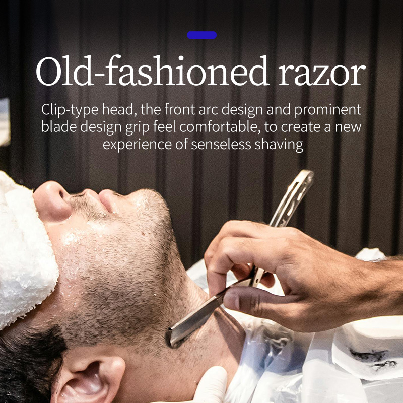 Un impostato di rasoi manuali vecchio stile per uomo, impostato di rasoi manuali tradizionali, inclusi rasoi a T, rasoi pieghevoli, piccole forbici, pettini, zoppo di ricambio e scatole di immagazzinaggio