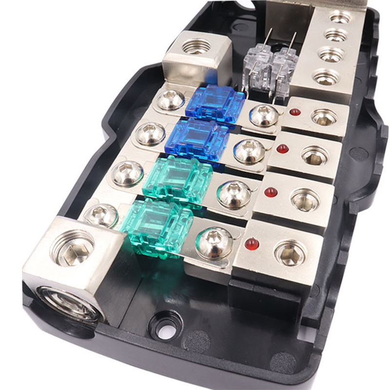 Porte-fusible multifonction LED pour voiture, Audio stéréo, ANL, Distribution de fusibles 0/4ga, 4 voies, bloc 30A 60A 80Amp