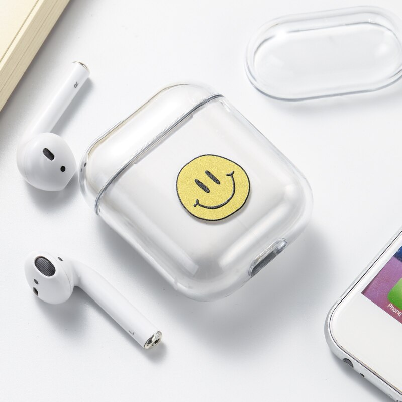 Case For Airpods Case Cute Luxury Lovely Heart Painted Transparent Hard Case On Airpod Protective Cover for Air Pods 1 2 Case