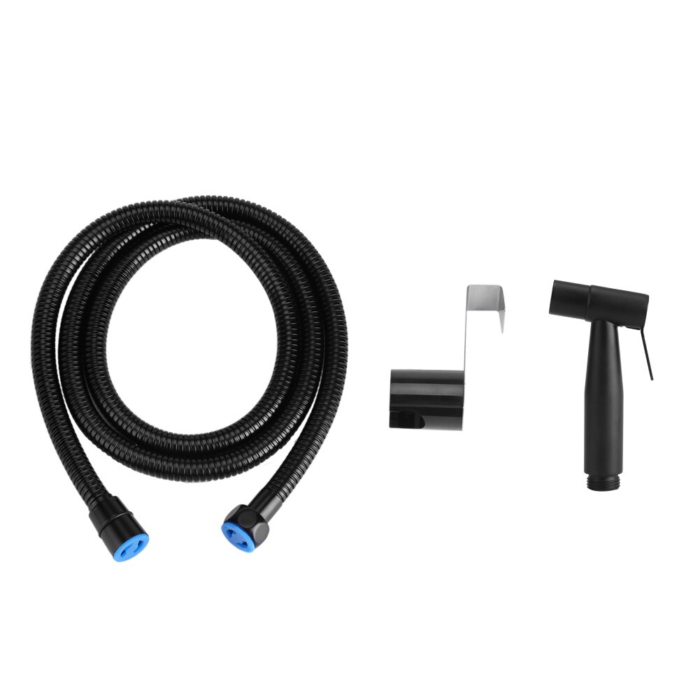 Rvs Bidet Sproeier Zwarte Badkamer Wc Handheld Bidet Doek Luier Spuiter Bad Douche Bidet Kit Set