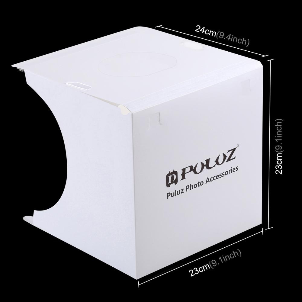 PULUZ 8&quot;2LED Panels Folding Portable Photo Video Box Lighting Studio Shooting Tent Box Kit Emart Diffuse Studio Softbox lightbox