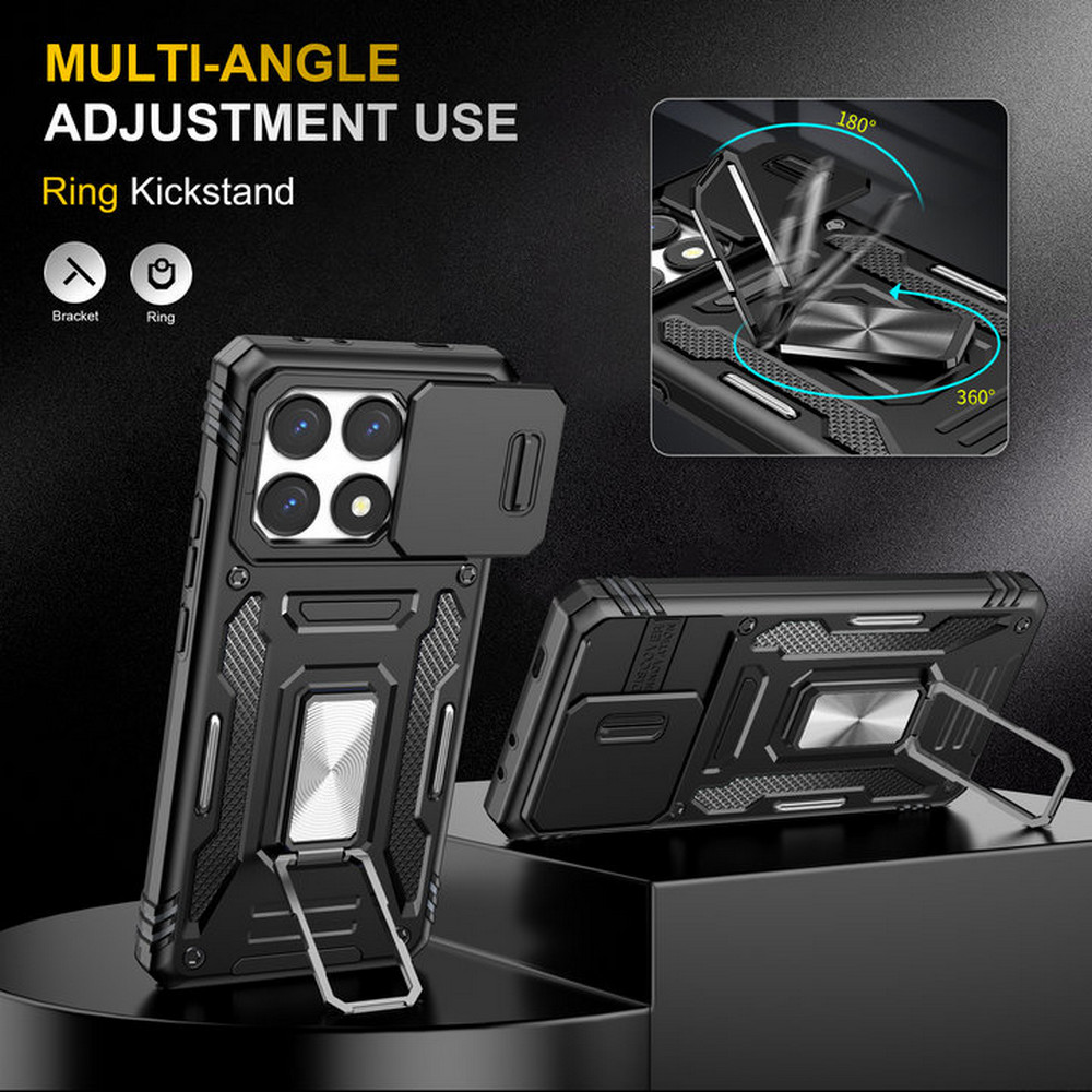 Shockproof Case For Xiaomi 14T Pro 5G Armor Camera Slide Ring Back Cover For Xiaomi 14T Case Mi 12X 12S 12 11T Pro 14 T Funda