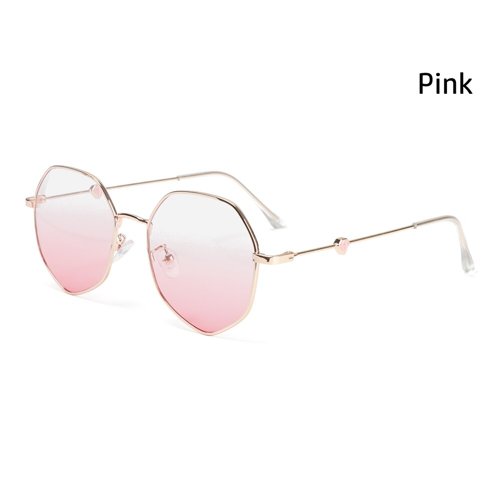 Ultralight Anti-Uv Blauw Stralen Straling Brillen Polygon Bril Frame Computer Bril Bijziendheid Bril Vlakke Spiegel Brillen: pink