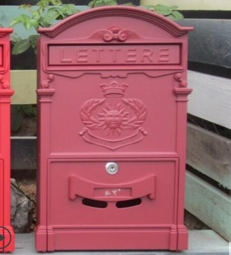 Heavy Aluminium Lockable Secure Mail Letter Post Box Mailbox Postbox Retro Metal Mail Box Garden Ornament: 6