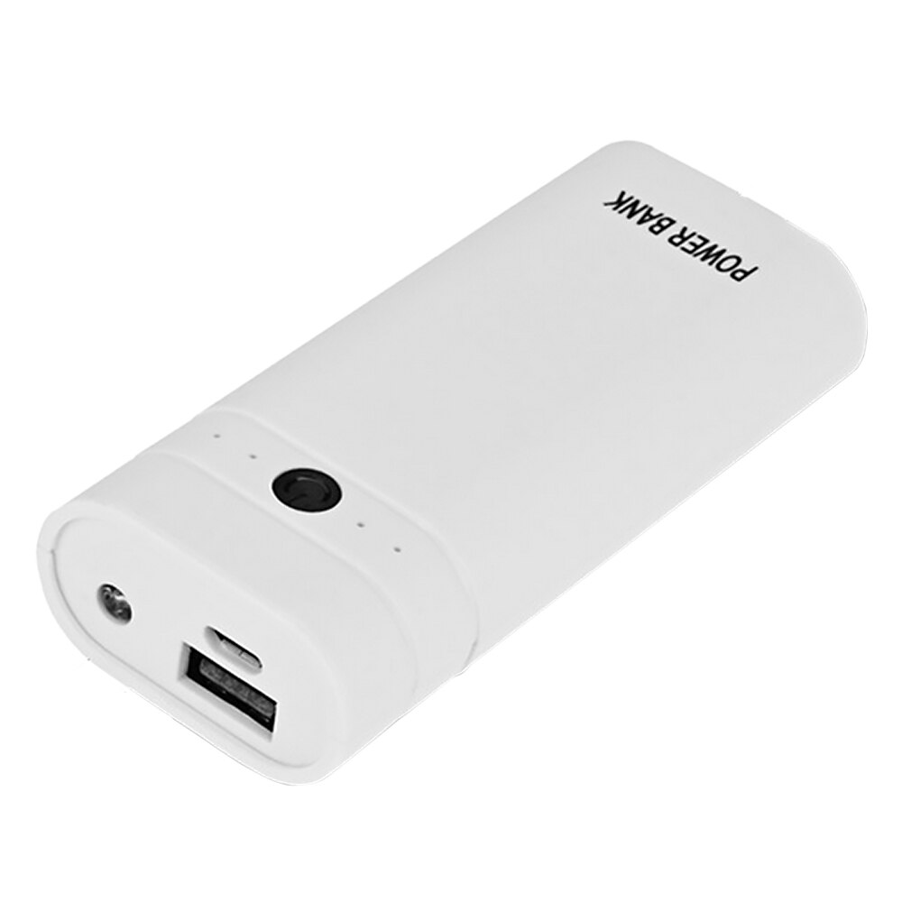 LED Light Power Bank Case 2A USB Ports DIY Battery Charger Box DIY for Samsung Xiaomi Huawei Mobile Phone Fast Charging 4 color: White