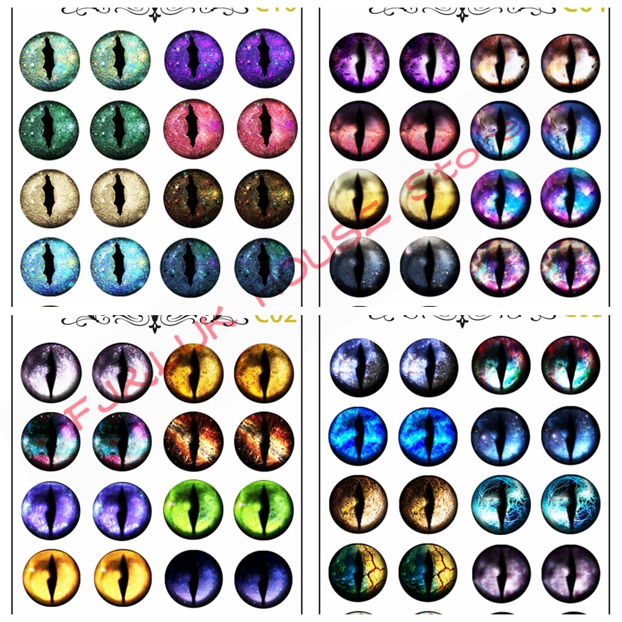 10 paren/set Stralende Kat Ogen Chips Patroon DIY Star Shining Kat Ogen Stijl voor DIY Maken Blyth BJD Poppen Oog DIY Gereedschap