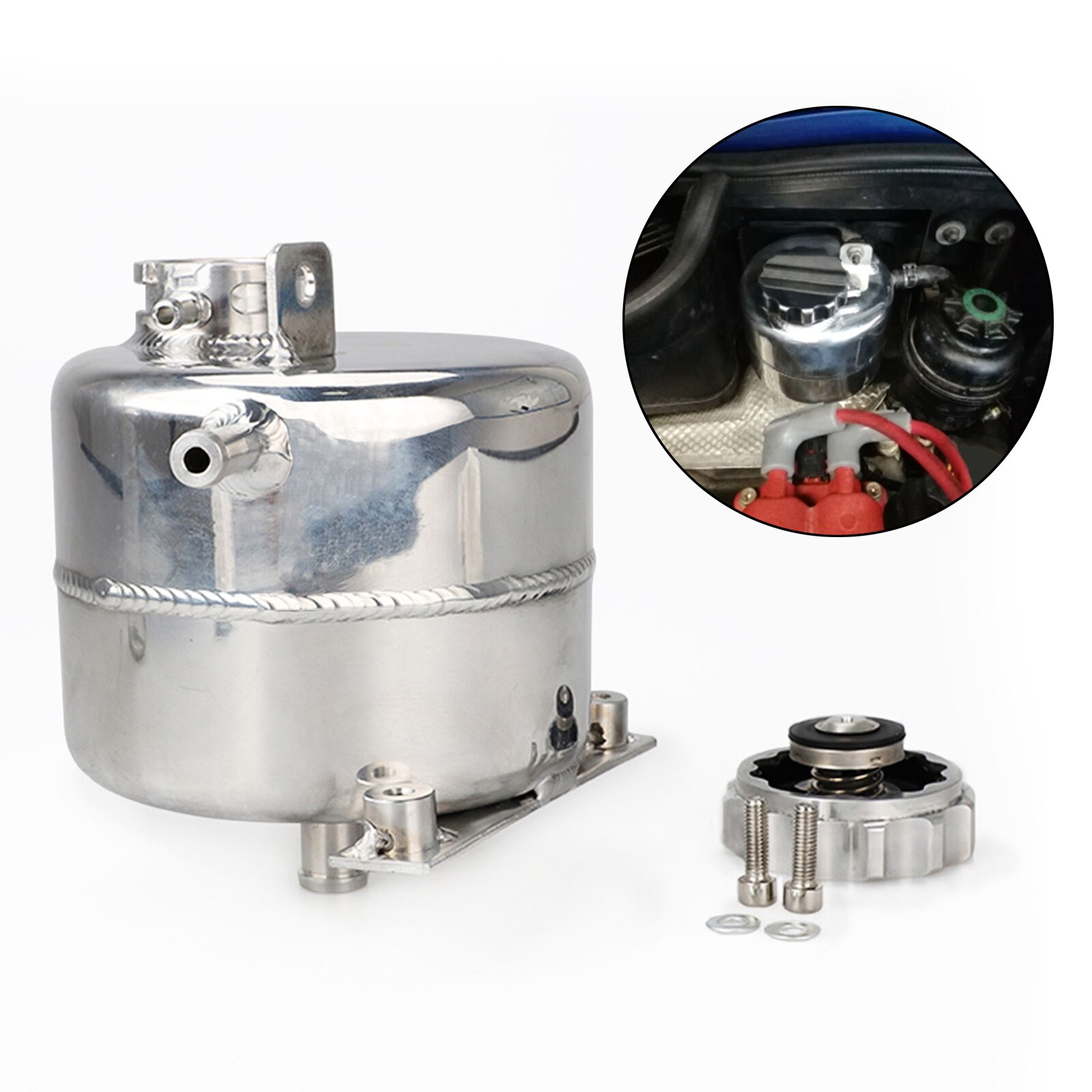 Aluminum Coolant Header Expansion Water Tank Reservoir Can for BMW R53 MINI Cooper S 02-06 Vehicle Replacement 1 Set