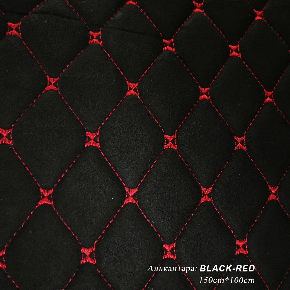 3D Diamant Wildleder Stoff Auto Innen Änderung Auto Sitz Abdeckung Auto Tür Änderung Auto Decke Änderung Möbel Sofa Änderung: Schwarz-rot