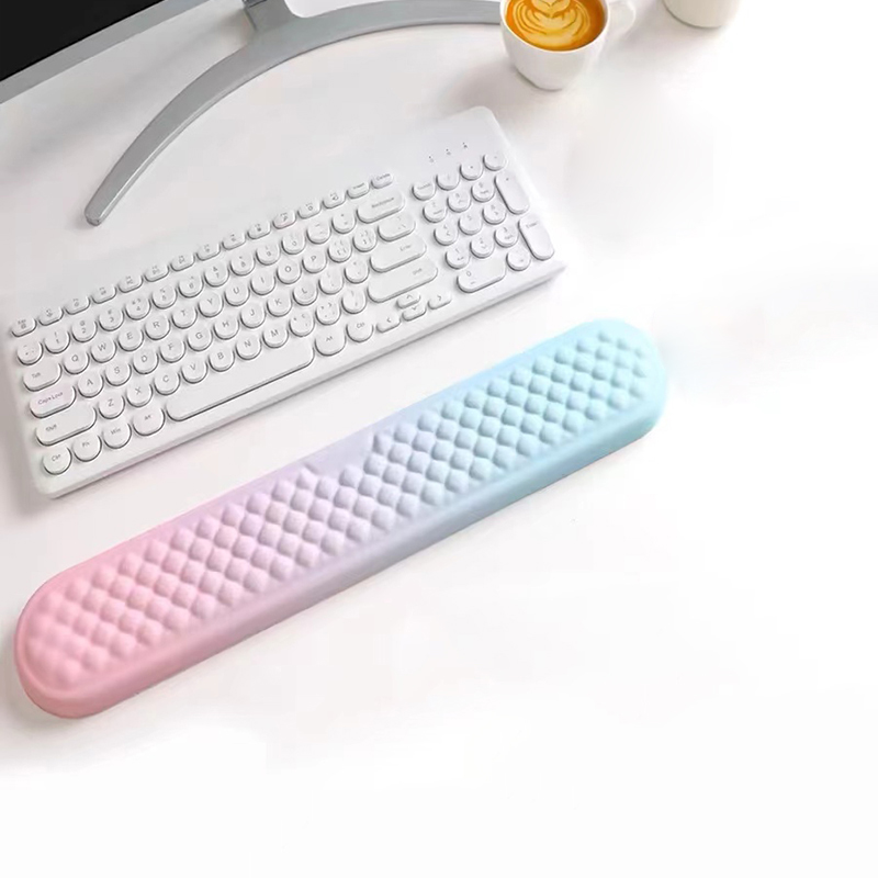 Ergonomisk håndledsstøtte til tastatur og mus, pude i memory foam, slidstærk, skridsikker, blød lycra-støtte for komfortabel skrivning