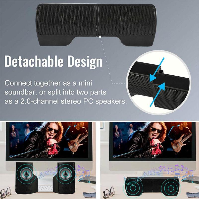 USB Speaker PC Sound Box Music For Computer Laptop Stereo Subwoofer Bass Acoustic Hifi Audio Home Theater Soundbar System Bocina