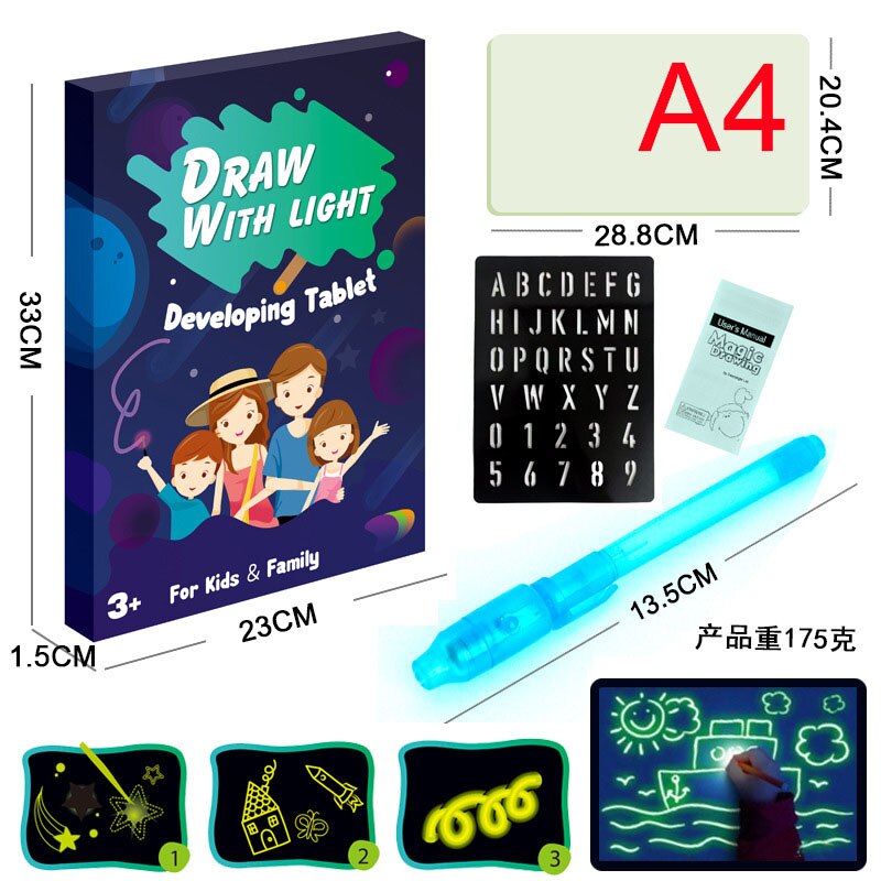 Tablette Lumineuse A3 - Table Lumineuse Dessin avec Support, Tablette Lumineuse Diamond Painting