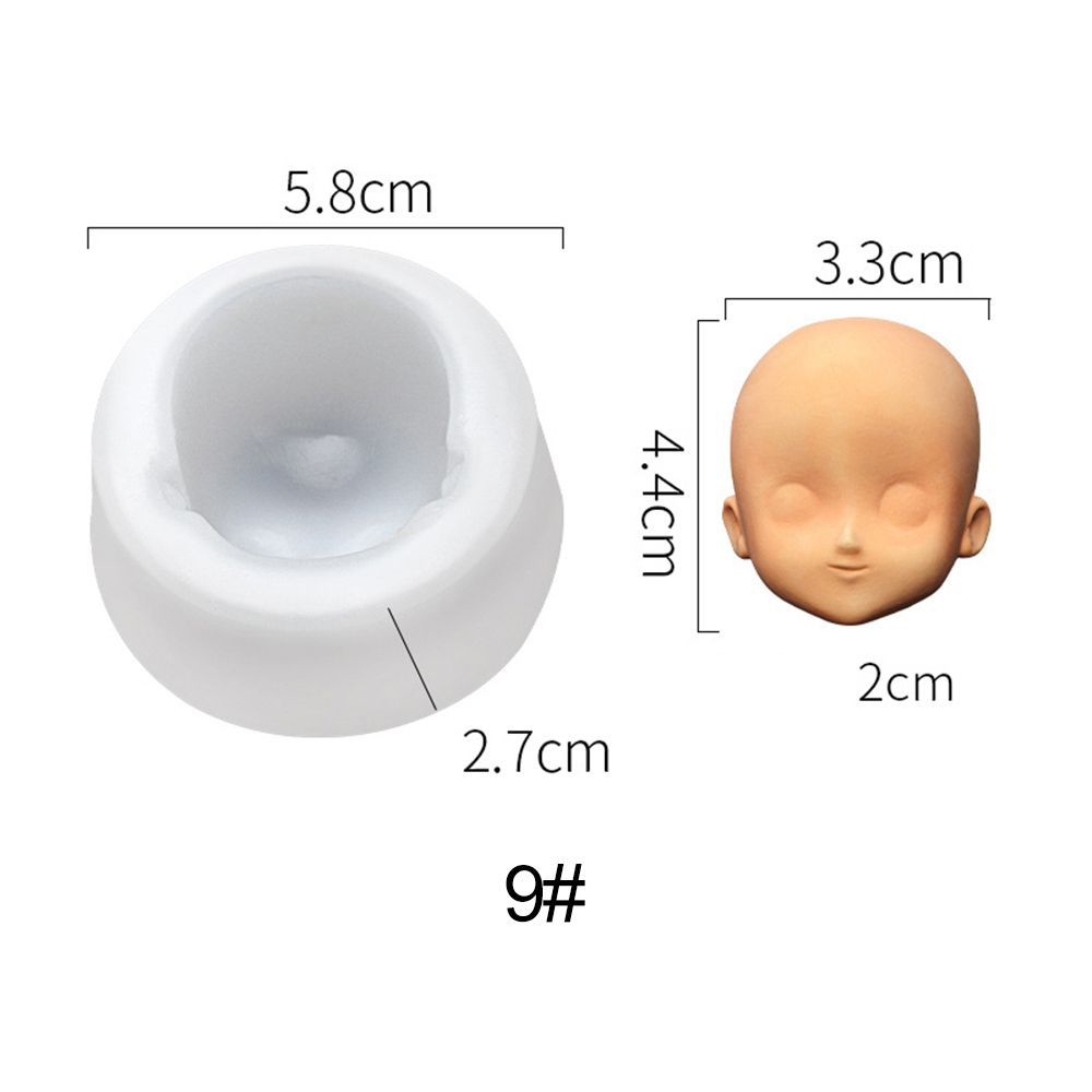 3D Baby Face Silicone Molds Q Version Clay Head Sculpey Doll Modification Accessories DIY Proportional Face Making Tools: 9