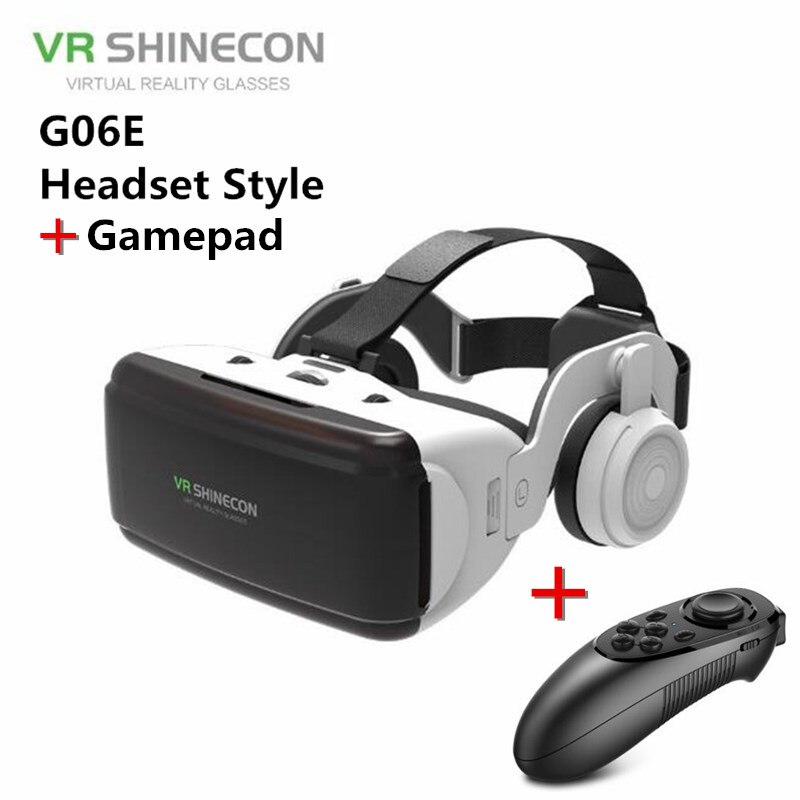 Original VR Virtuelle Realität 3D Gläser Kasten Stereo VR Google Karton Headset Helm für IOS Android Smartphone Bluetooth Rocker: G06E hinzufügen gamepad