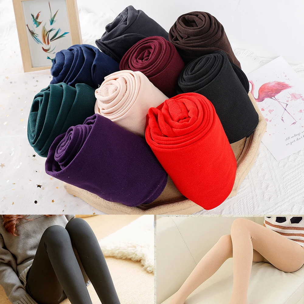 Vrouw Fleece Warme Panty Winter Dikker Thermische Panty Sexy Effen Kousen Slanke Elastische Fluwelen Panty Vrouwelijke Legging