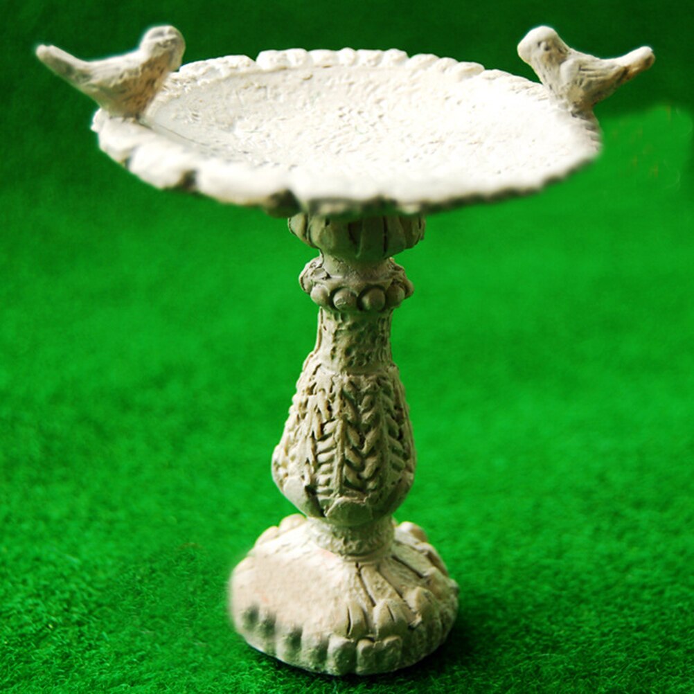 1:12 Dollhouse Miniature Gray Bird Bath Fountain Fairy Garden Decoration Doll Houses Accessories 6.4 x 6.6cm Home Decor