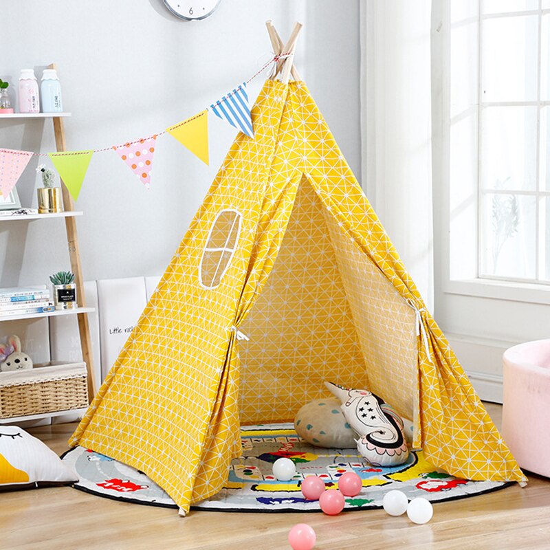 1.6m Teepee Tent For Kids Tipi Play House Wigwam For Children Baby Kids Tent Play Toys House Children's Tent 1.35M