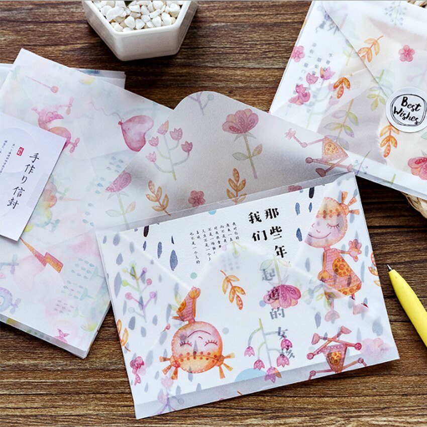 3 pièces/paquet 100*150mm Kawaii fleur série romantique Litmus papier lettre papeterie papier écriture papier