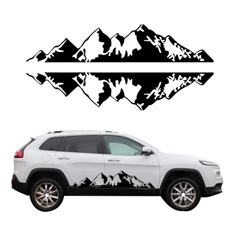 2Pcs Car Universal SUV Side Body Sticker Mountain Decal Sticker Decoration for Car /Ford/SUV/Jeep Wrangler
