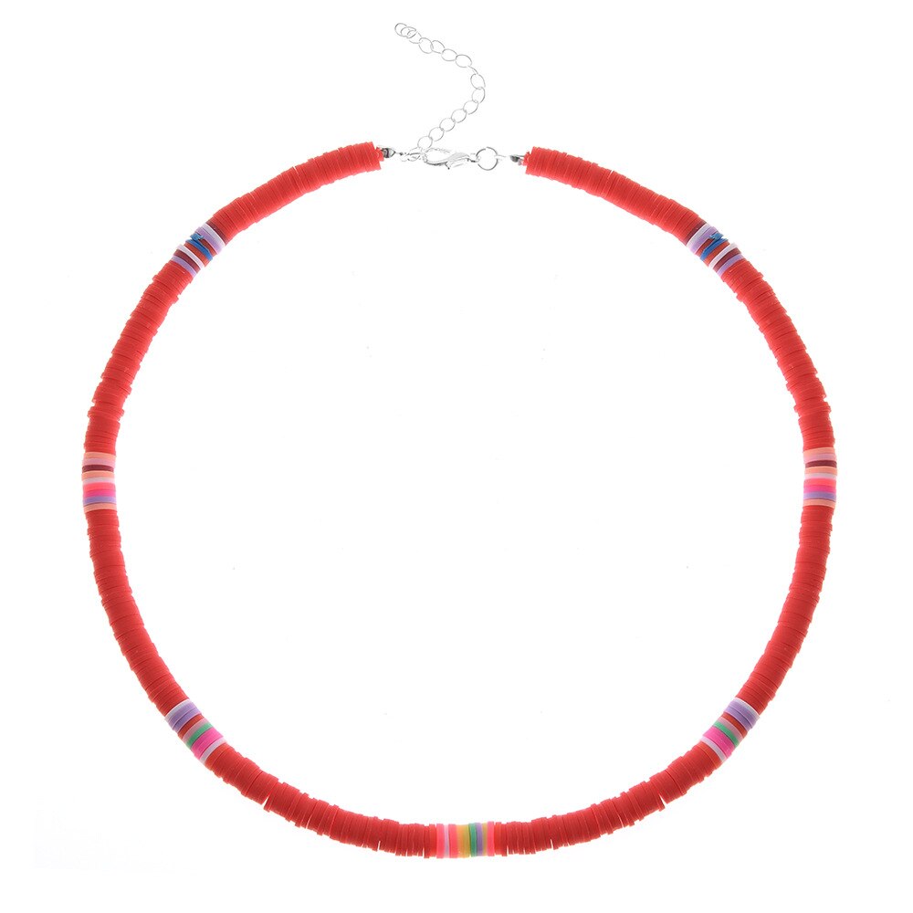 Colliers de perles en vinyle pour femmes et filles, fait à la main, coloré, à la , pour la plage, pour les , été: 6