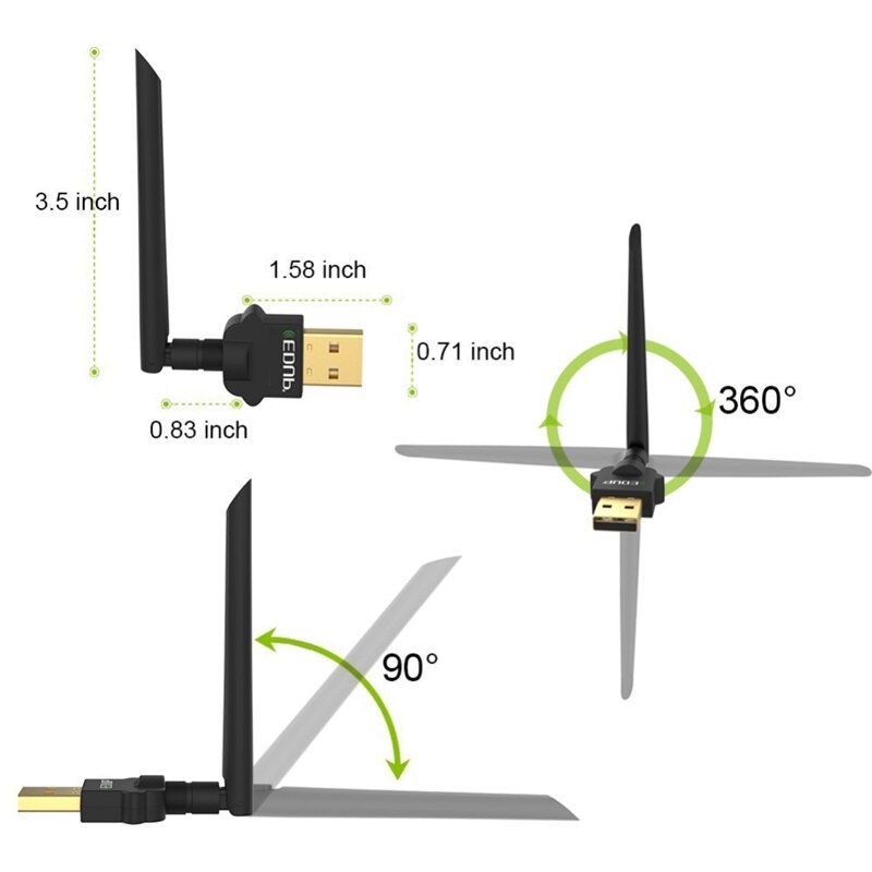 Edup 1300Mbps Usb Wifi Adapter Dual Band 2.4/5Ghz Draadloze Wifi Ontvanger Ac Wifi Dongle Netwerkkaart antenne Voor Desktop Laptop