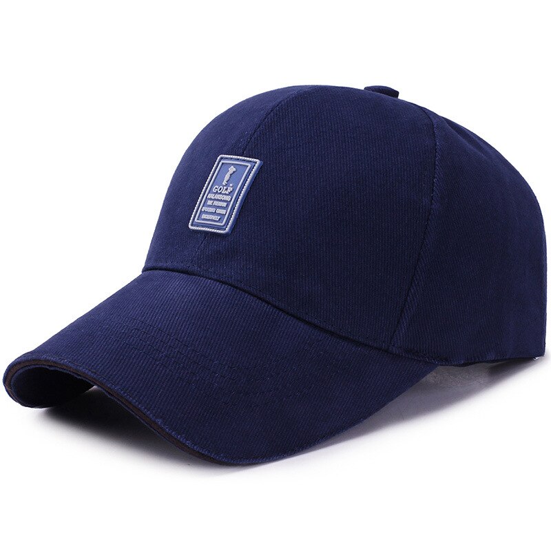 Mannen Verstelbare Baseball Cap Casual Leisure Hoeden Mode Jongen Snapback Hoed Caps: Golf Label - Navy