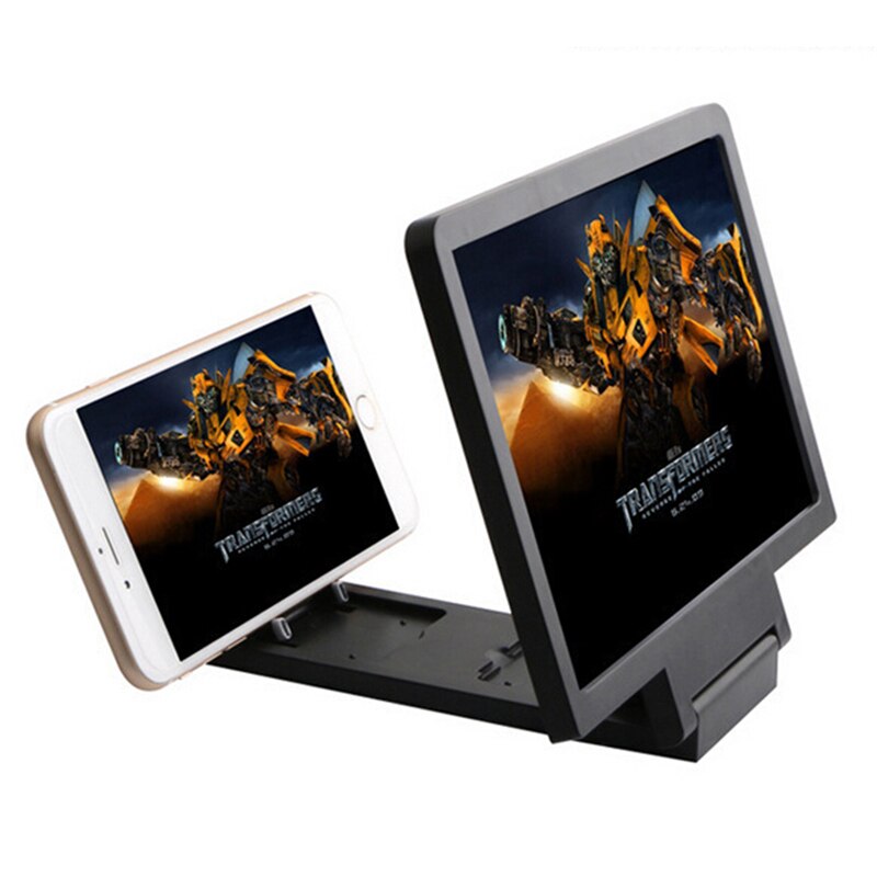JETTING 3D écran de film agrandir loupe HD projecteur Portable support pliant lentille de téléphone Portable pour téléphones mobiles intelligents: Black