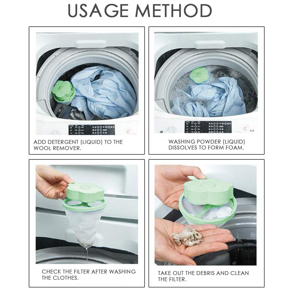 Reusable Laundry Mesh Bag Washing Machine Floating Lint Mesh Trap Bags Hair Catcher remover Filter Net Pouch Household Tool