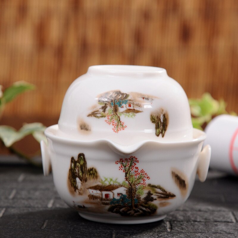 Travel tea set Include 1 Pot 1 Cup,china good product kuaikebei Kung Fu Teaset gaiwan easy teapot kettle