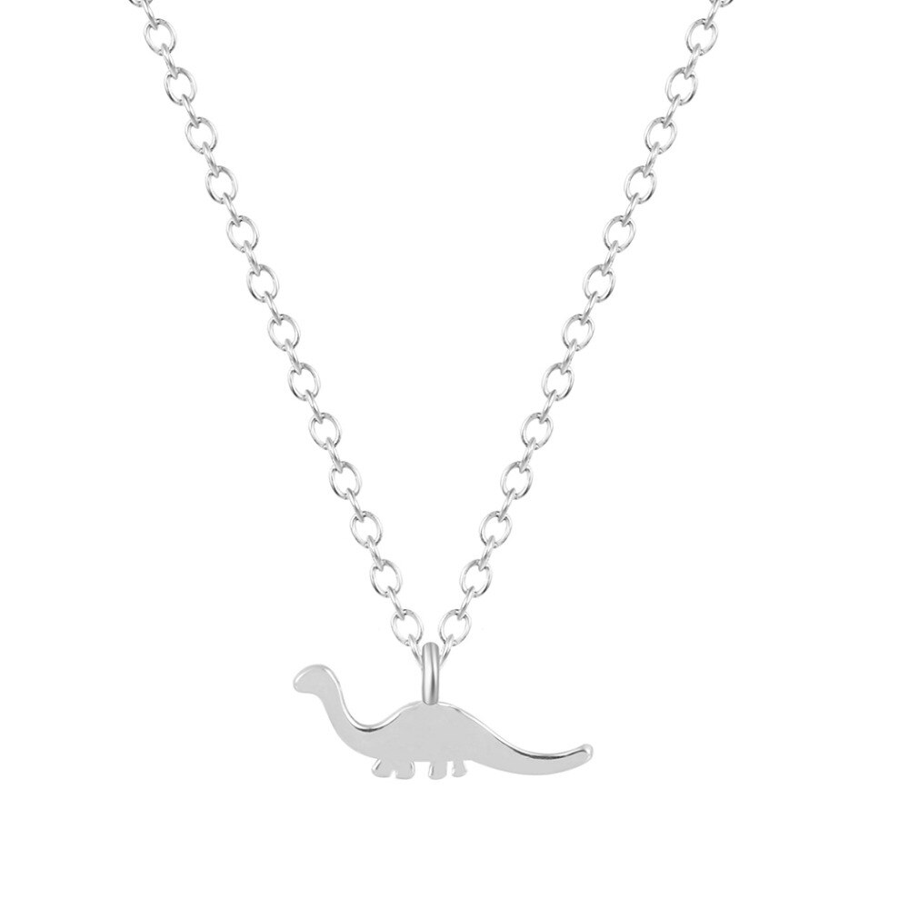 QIAMNI-collar de dinosaurio de 1 pieza, colgante único, joyería minimalista para mujer, collares de animales de