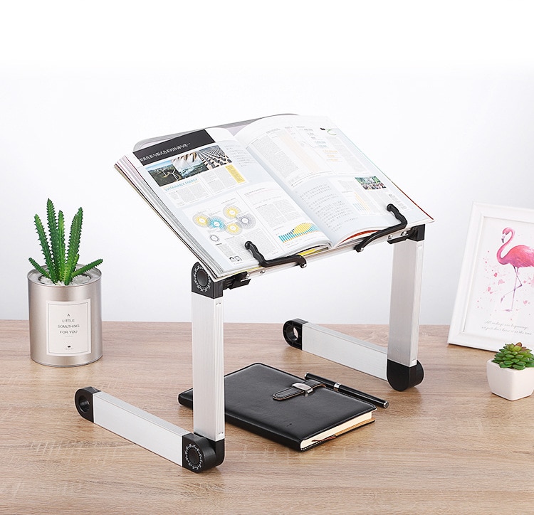 Creatieve Aluminium Metal 360 Graden Verstelbare Boek Lezen Plank Stand Boeken Lezen Boekenplank Laptop Houder Briefpapier