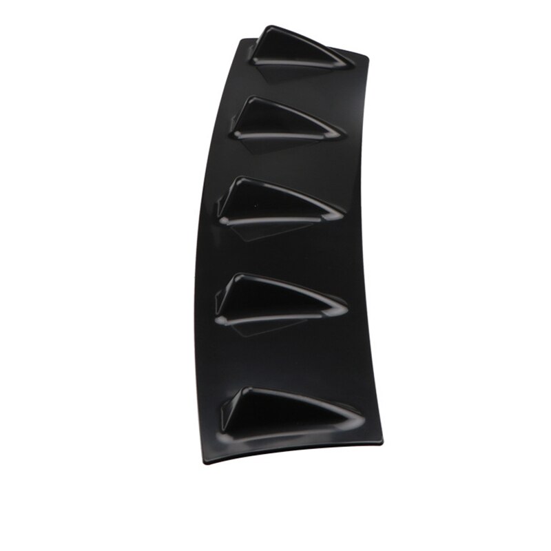 Universal Bright Black 58.5 x 14.5cm 5 Shark Fin Wing Diffuser Universal Rear Bumper Lip Diffuser