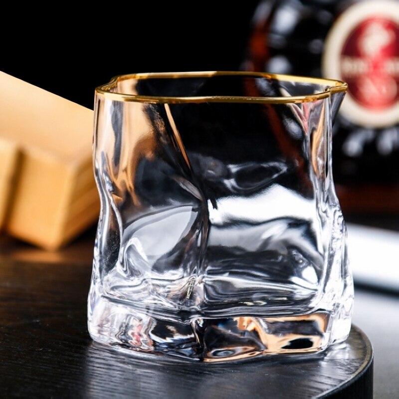 Vaso de champán y Whisky de 250 Ml, tazas creativas de café, zumo, cóctel, cerveza, vino, copas de vino, taza de té con borde dorado: Gold Line