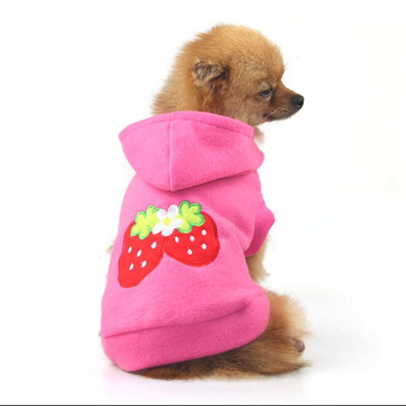 Ropa rosa para perros y mascotas, abrigos de algodón cálido para cachorros, Pug, Chiwawa, sudaderas con capucha para perros pequeños, ropa de otoño para mascotas 45