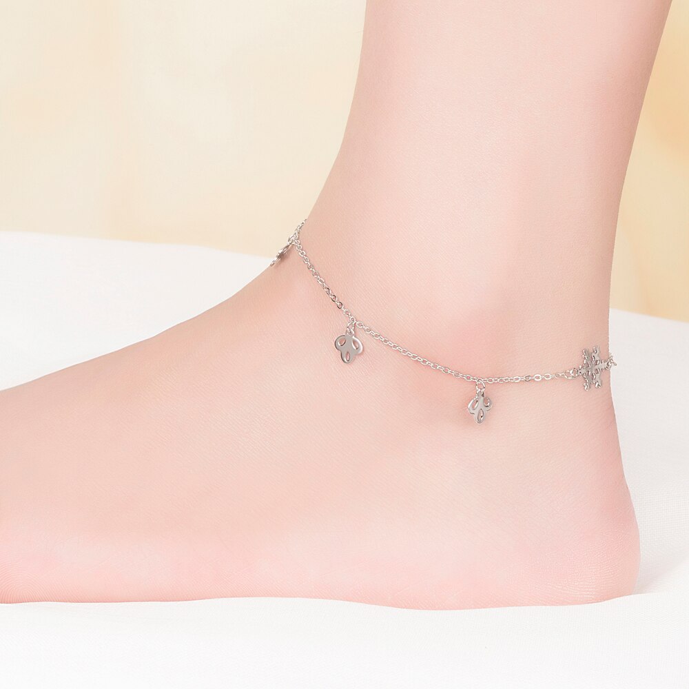 Boho Beach Barefoot Sandals Anklet Chain Girl 100% 925 Sterling silver bell Foot Bracelets Jewelry for Women Barefoot