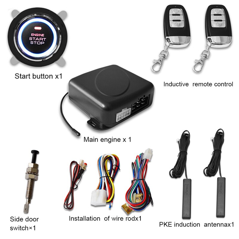 PKE full function car one key start, 12V remote control one key start, one key start ignition system, sound and light reminder