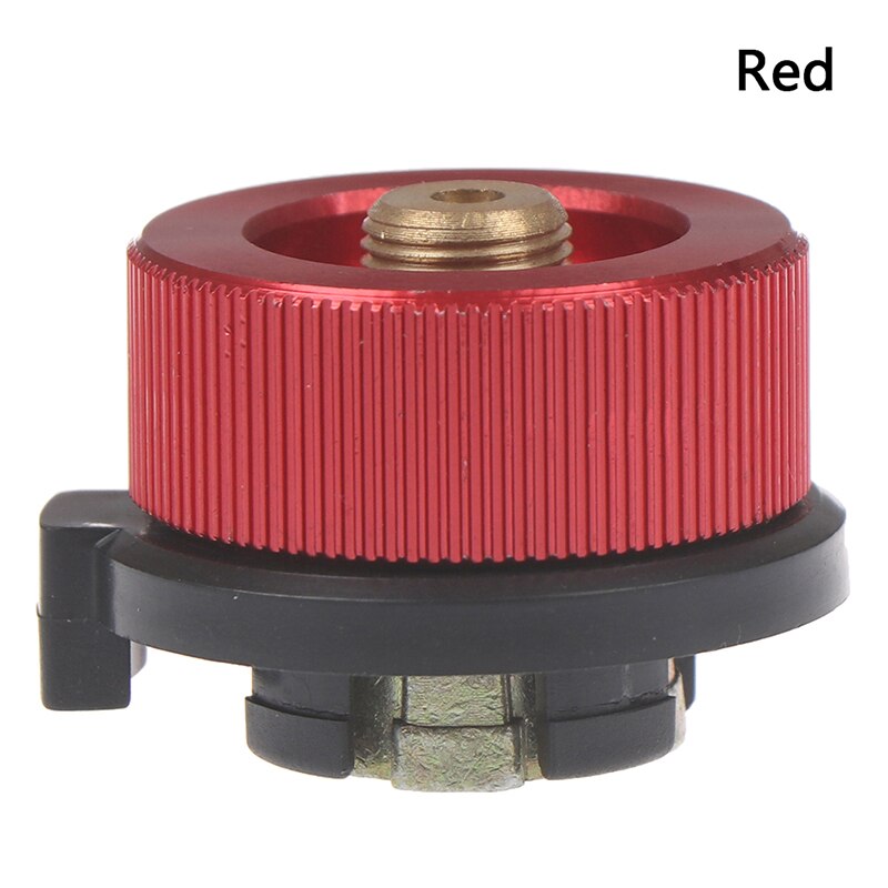 Camping Hiking Stove Adaptor Gas Adapter Converter Connector Outdoor Auto-off Gas Cartridge Tank Cylinder Adapter: Red