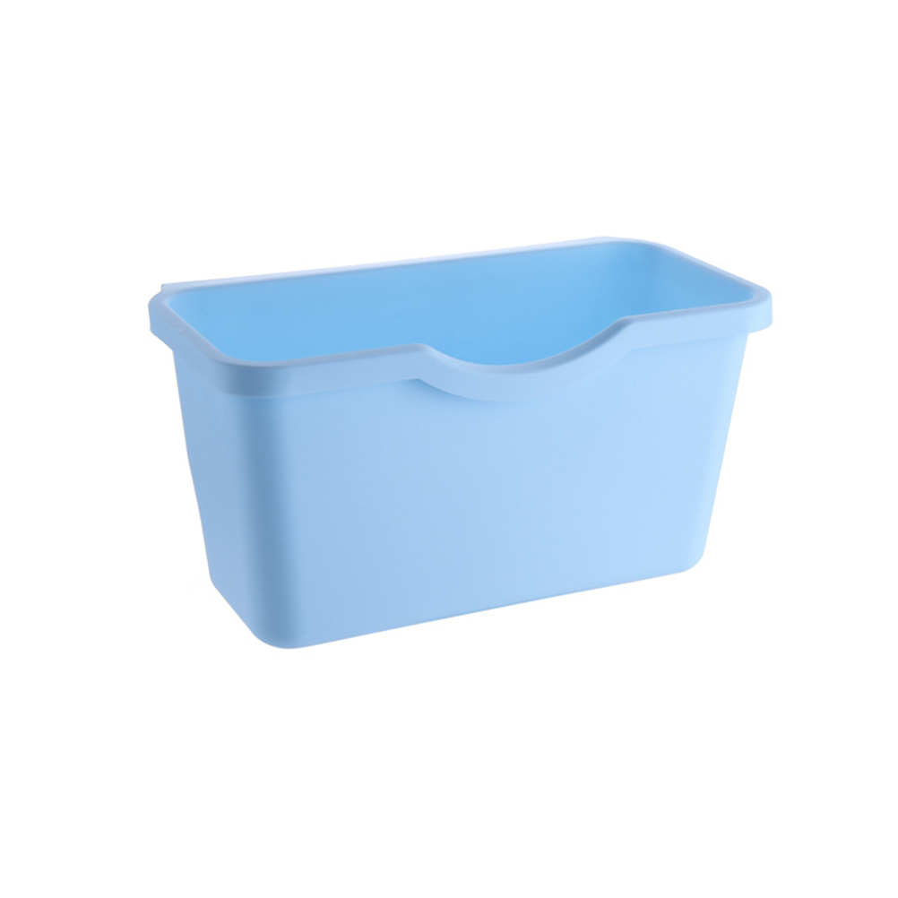 1pcs Kitchen Cabinet Door Plastic Basket Hanging Trash Can Waste Bin Garbage Bowl Box Desktop Storage Trash Can Storage Holder: Blue